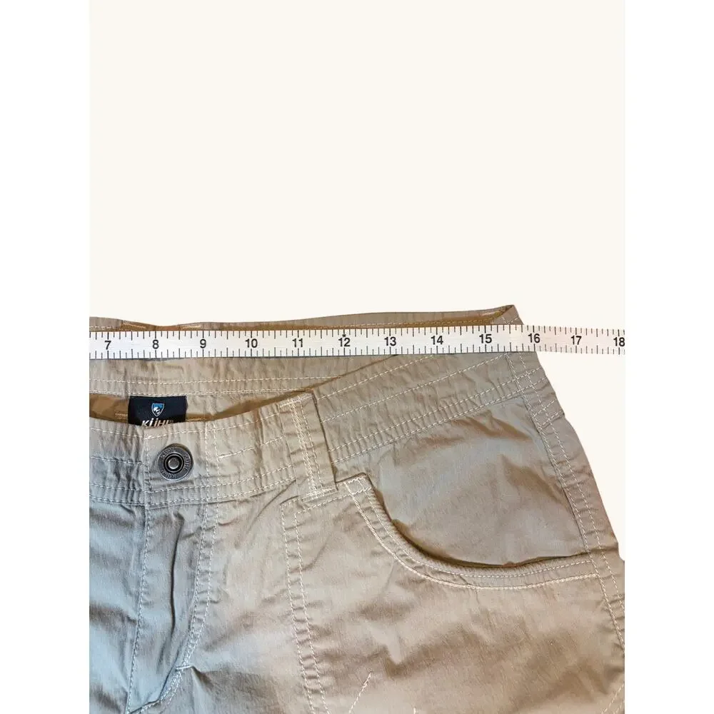 KUHL Women's Kontra Performance Hiking Shorts Size 10 Khaki Tan 6" Inseam - Picture 4 of 9